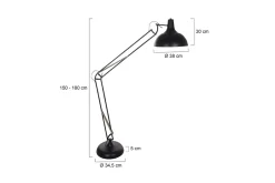 Vloerlamp 7632ZW XXL Office Mexlite
