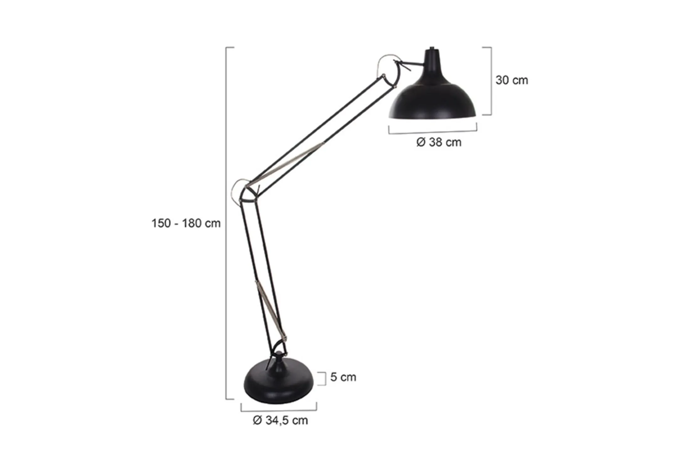Vloerlamp 7632ZW XXL Office Mexlite