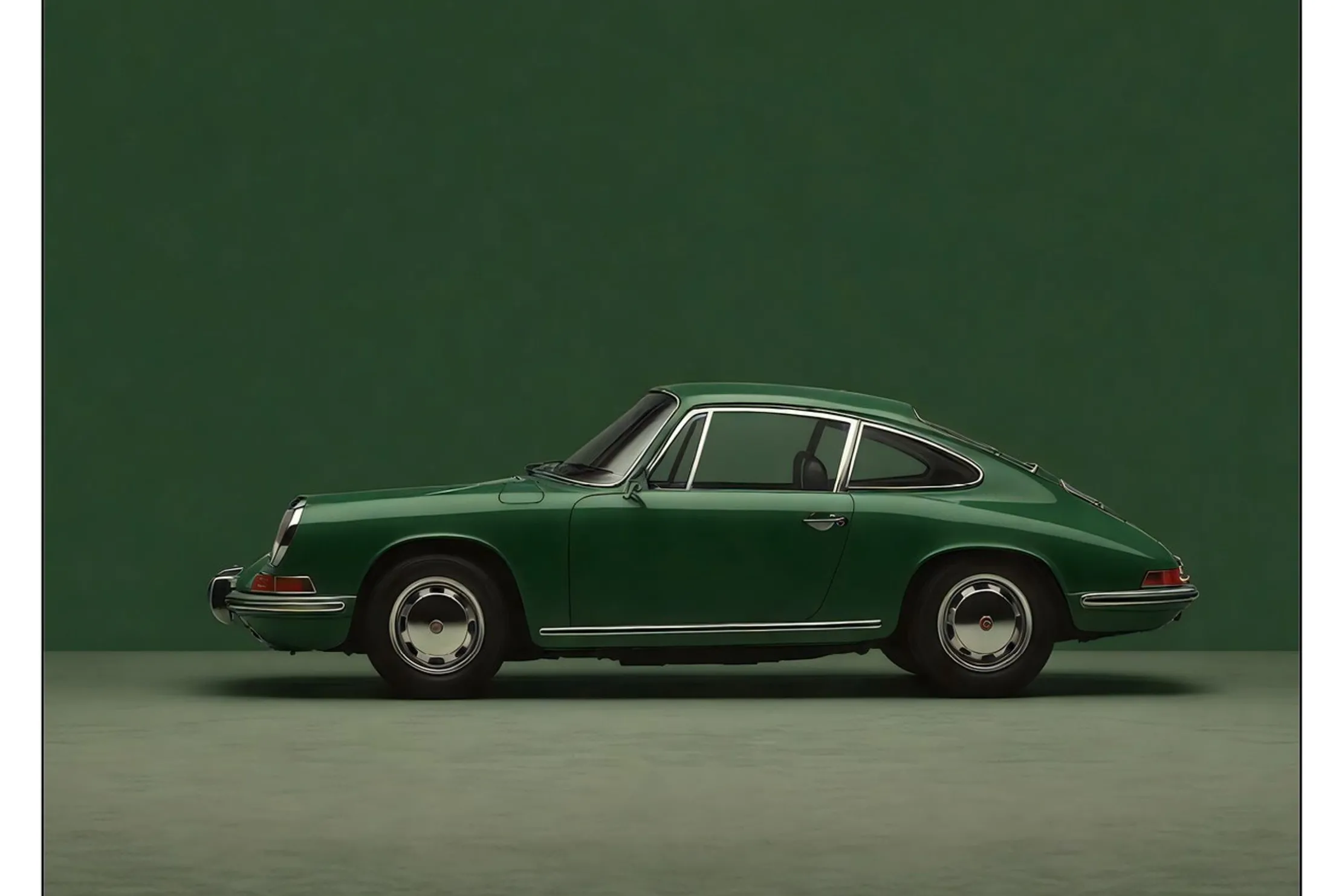 Wandkleed Green Porsche